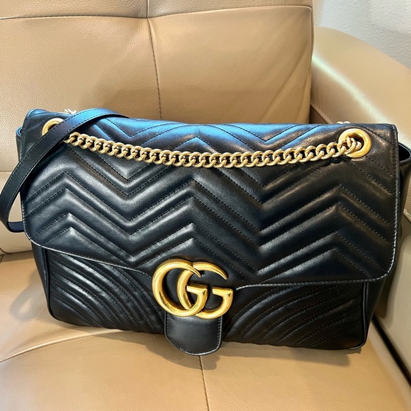 SOLD x x Gucci Calfskin Matelasse Large GG Marmont Shoulder Bag - Picture 5 of 17